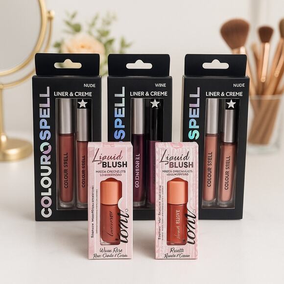 Colour Spell Ultra Matte Lip Creme Lipliner Set Nude Wine Liquid Blush Hydrates - Picture 1 of 7